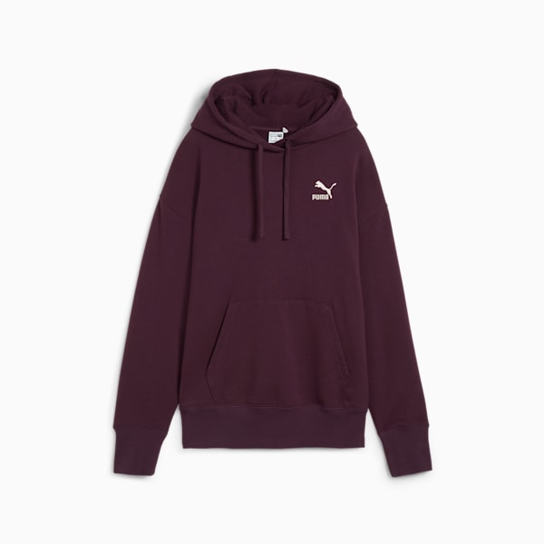 Buzo con capucha BETTER CLASSICS de corte holgado para mujer, Midnight Plum, large-ARG