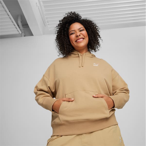 Buzo con capucha BETTER CLASSICS de corte holgado para mujer, Prairie Tan, large-ARG