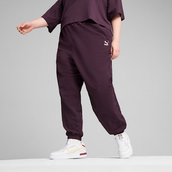 Pantalones deportivos de corte holgado Classics para mujer, Midnight Plum, large-ARG