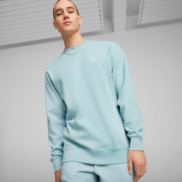 Buzo CLASSICS Waffle Crew, Turquoise Surf, large-ARG