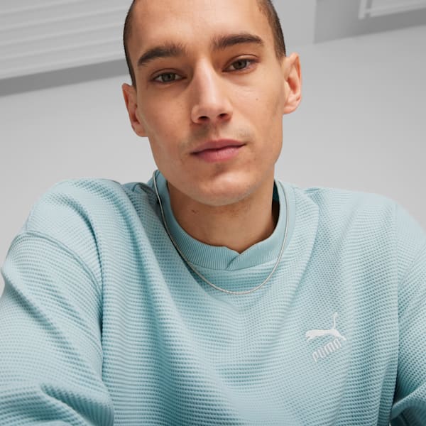 Buzo CLASSICS Waffle Crew, Turquoise Surf, large-ARG