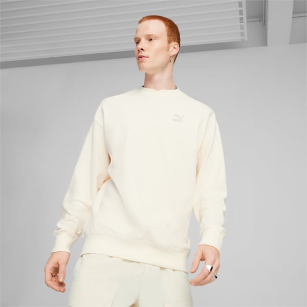 CLASSICS Men's Waffle Sweatshirt, Frosted Ivory, large-ZAF