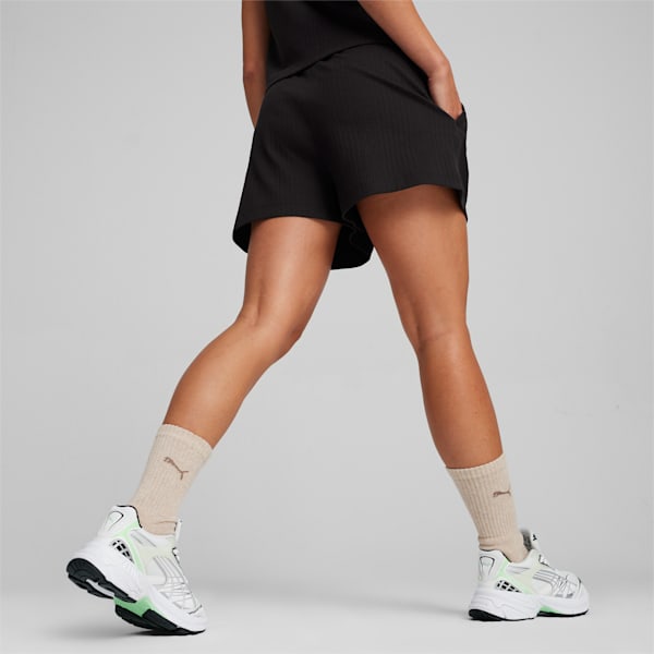 CLASSICS Women's Ribbed Shorts, PUMA Black, large-MEX