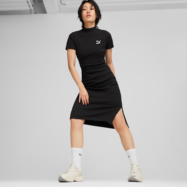 Vestido en rib para mujer CLASSICS, PUMA Black, large-MEX