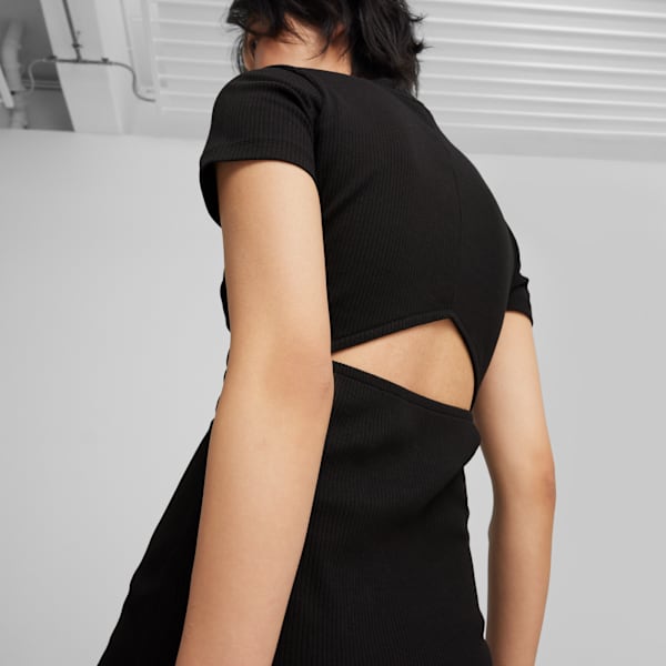 Vestido en rib para mujer CLASSICS, PUMA Black, large-MEX