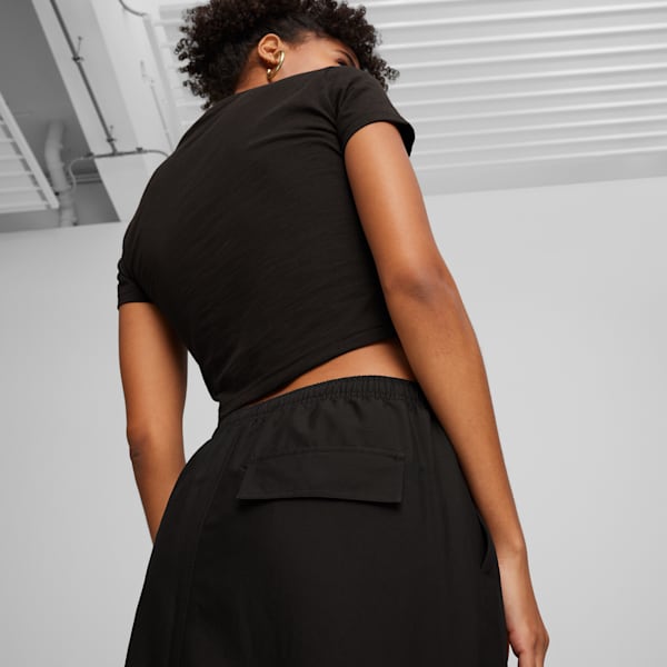 Pollera midi DARE TO de tejido plano para mujer, PUMA Black, large-ARG