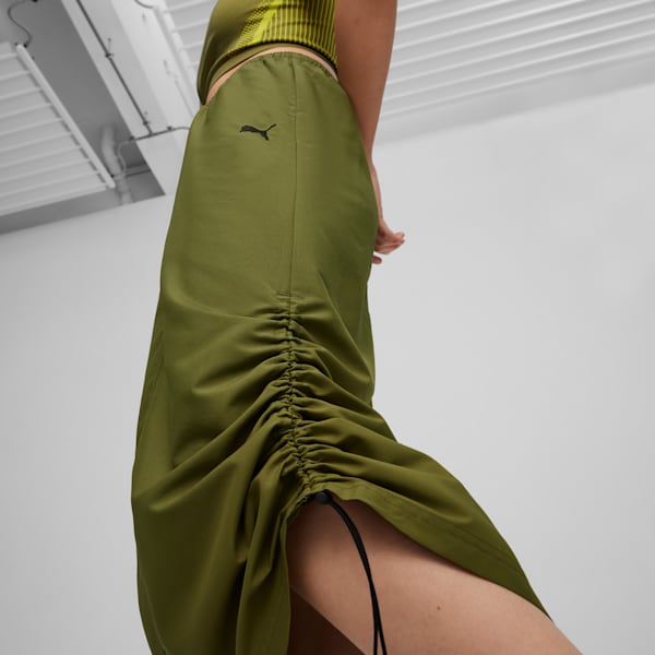 Pollera midi DARE TO de tejido plano para mujer, Olive Green, large-ARG