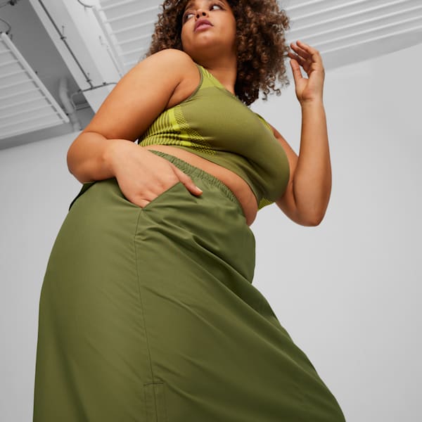 Pollera midi DARE TO de tejido plano para mujer, Olive Green, large-ARG