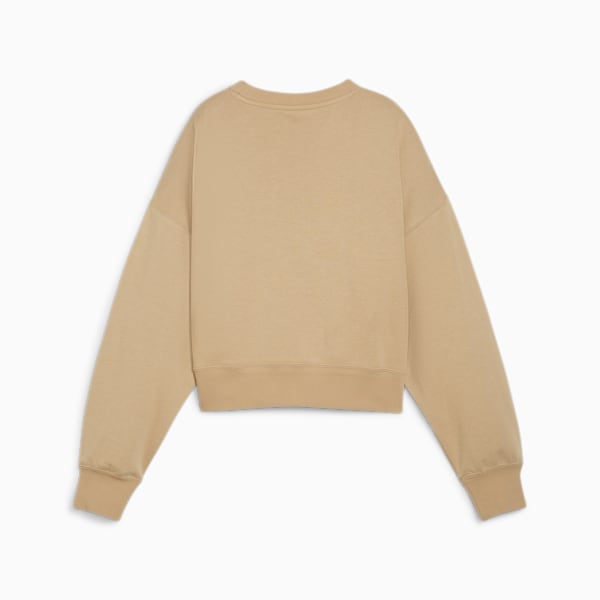 PUMA TEAM Women's Oversized Crew, Prairie Tan, large-ZAF