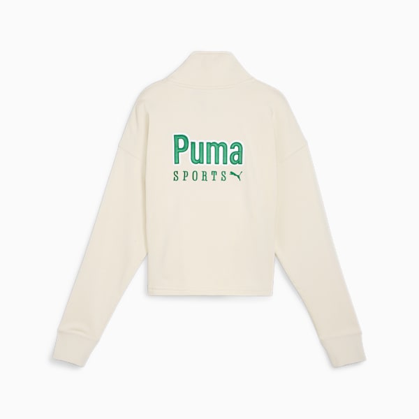 PUMA TEAM Women's Half-Zip Crew, Alpine Snow, large-ZAF