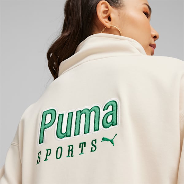 PUMA TEAM Women's Half-Zip Crew, Alpine Snow, large-ZAF