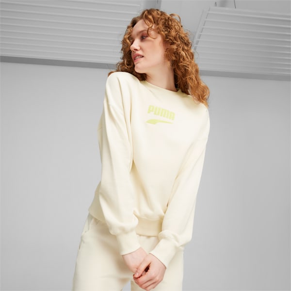 DOWNTOWN Women's Oversized Crew, No Color, large-ZAF