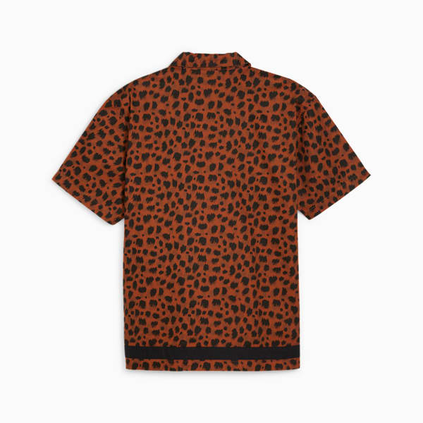 DOWNTOWN Men's Kitten Shirt, Teak-AOP, large-MEX