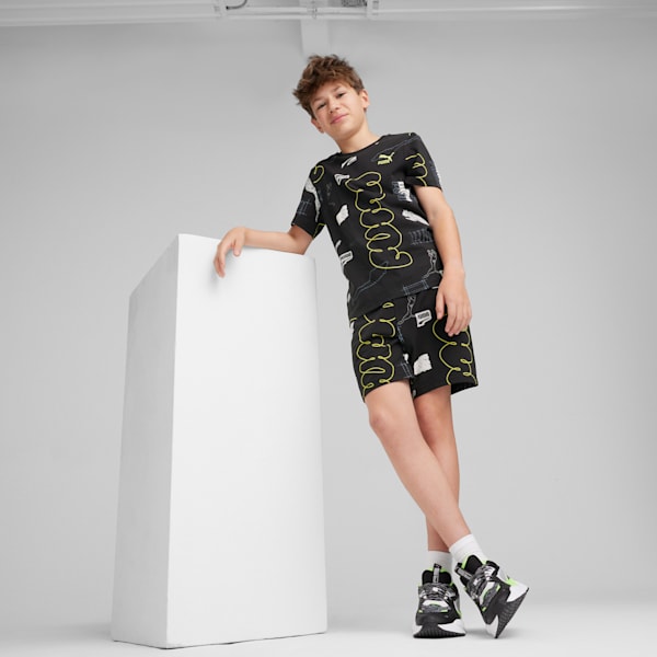 CLASSICS BRAND LOVE Youth Shorts, PUMA Black, large-ZAF