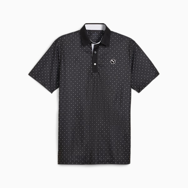 Pure Geo Men's Golf Polo, PUMA Black-White Glow, large-ZAF