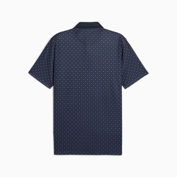 Pure Geo Men's Golf Polo, Deep Navy-White Glow, large-ZAF