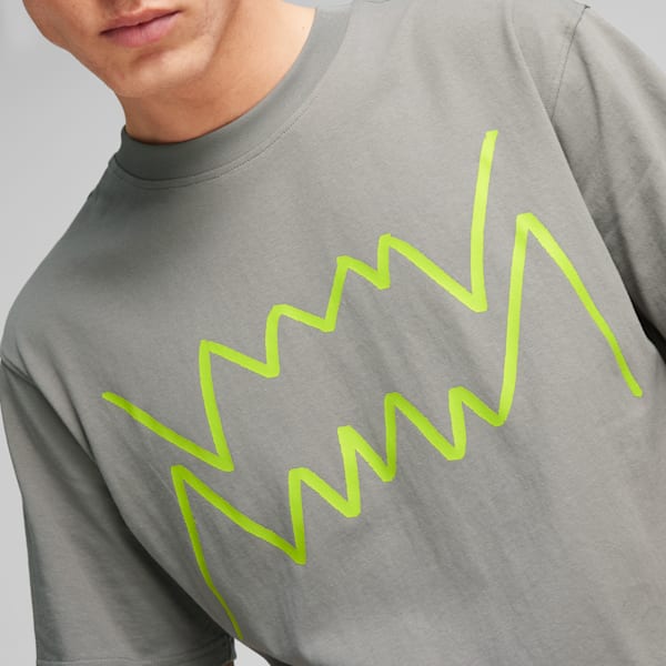 Remera de basketball Jaws Core para hombre, Stormy Slate, large-ARG