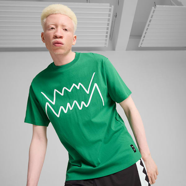Remera de basketball Jaws Core para hombre, Archive Green, large-ARG
