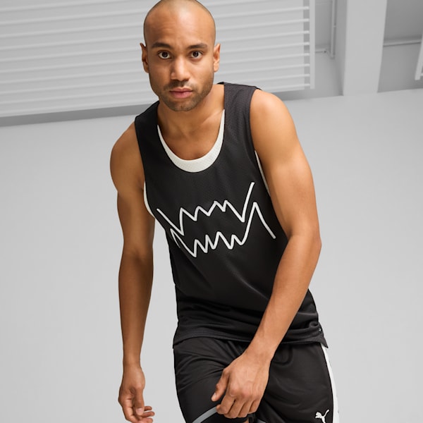 Musculosa de basketball Jaws Core para hombre, PUMA Black-PUMA White, large-ARG