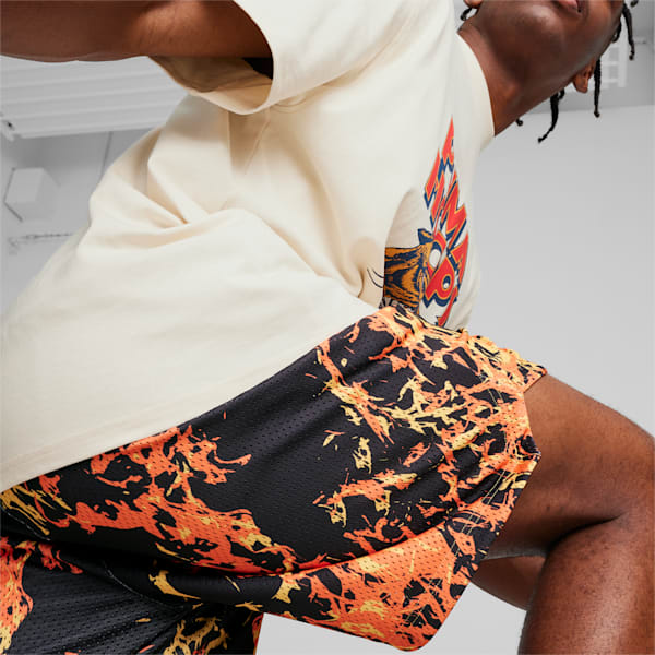 Short de Basket Straight Flames, PUMA Black-AOP, large-ARG