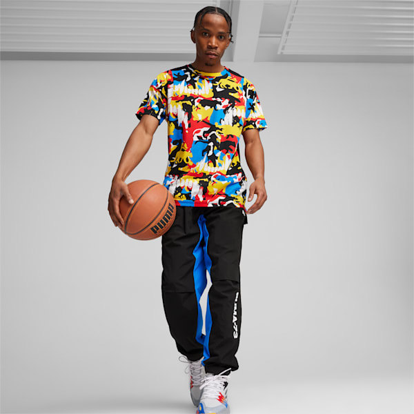 Pantalón de basket Winners Circle Warmup para hombre, PUMA Black-Racing Blue, large-ARG