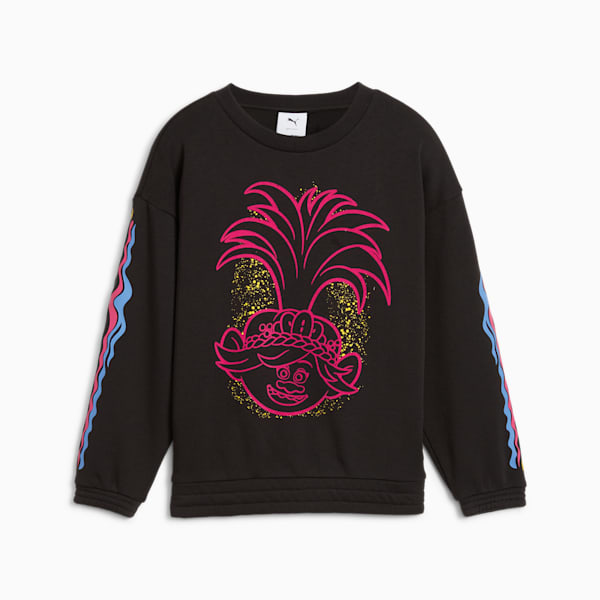 PUMA x TROLLS Kids' Sweatshirt, PUMA Black, large-ZAF