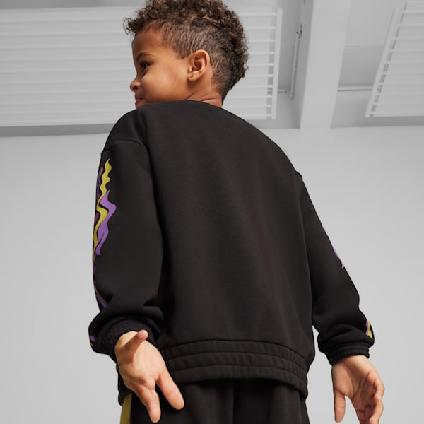 PUMA x TROLLS Kids' Sweatshirt, PUMA Black, large-ZAF
