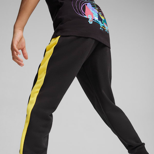 PUMA x TROLLS Kids' T7 Track Pants, PUMA Black, large-ZAF