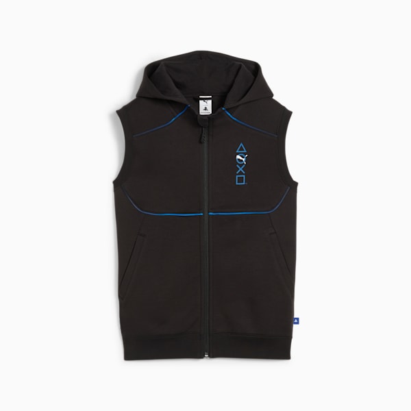PUMA x PLAYSTATION Youth Sleeveless Hoodie, PUMA Black, large-ZAF