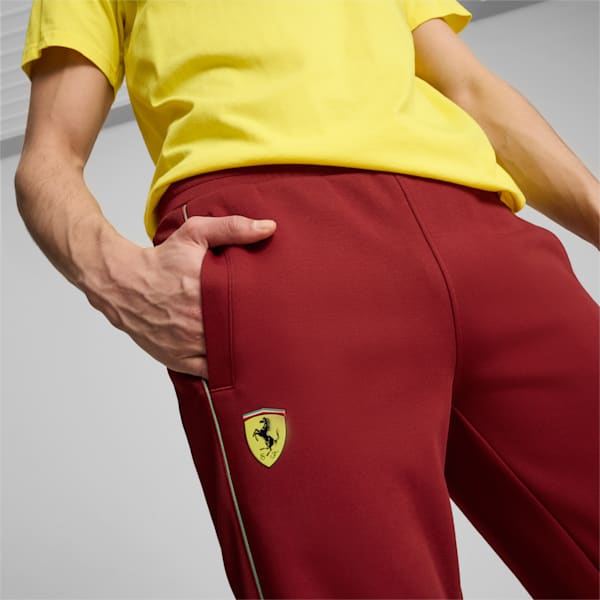 Scuderia Ferrari Race Iconic T7 Men's Motorsport Pants, Intense Red-Speed Yellow, large-ZAF