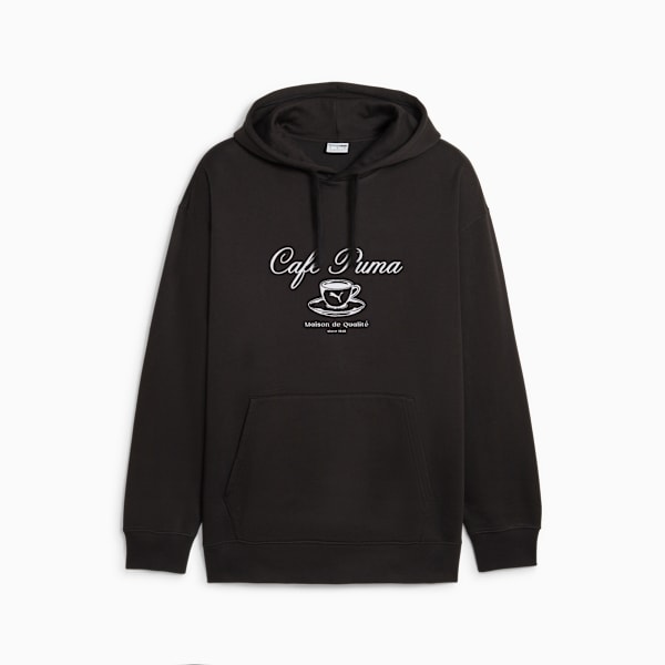 Sudadera con capucha CLASSICS CAFE PUMA para hombre, PUMA Black, large-MEX
