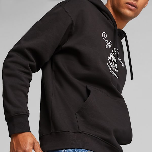 Sudadera con capucha CLASSICS CAFE PUMA para hombre, PUMA Black, large-MEX