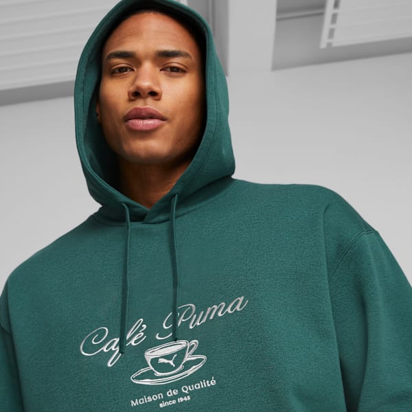 Sudadera con capucha CLASSICS CAFE PUMA para hombre, Malachite, large-MEX