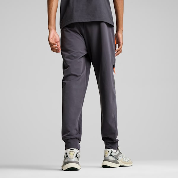 PUMATECH Men's Track Pants, Galactic Gray-Redmazing, large-ZAF