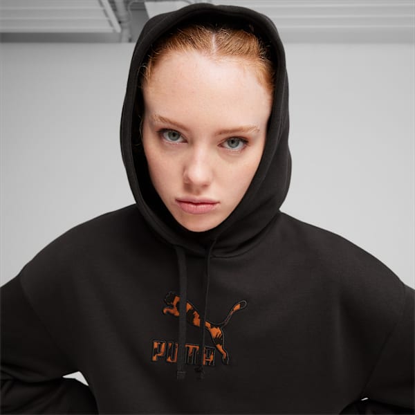 Sudadera con capucha para mujer CLASSICS Kitten, PUMA Black, large-MEX