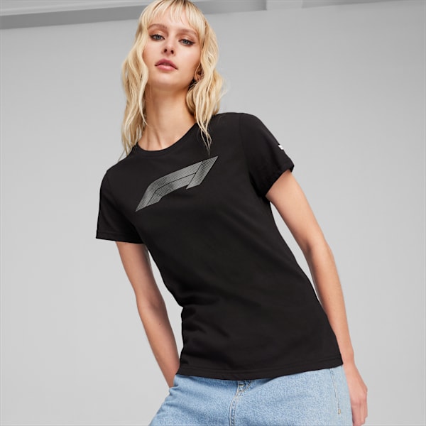 Playera Mujer F1 Logo, PUMA Black, large-MEX