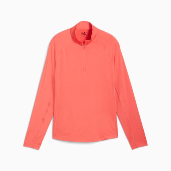 You-V Solid Women's Golf 1/4 Zip Pullover, Salmon, large-ZAF