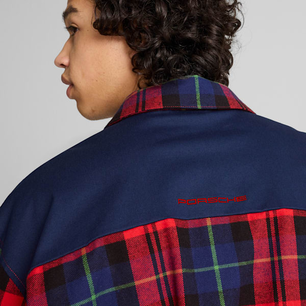 PUMA x PORSCHE LEGACY Statement Flannel Shirt, Club Navy, large-ZAF