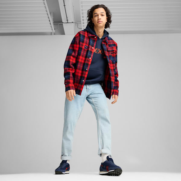 PUMA x PORSCHE LEGACY Statement Flannel Shirt, Club Navy, large-ZAF