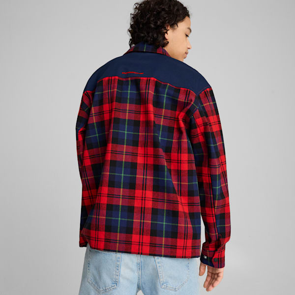 PUMA x PORSCHE LEGACY Statement Flannel Shirt, Club Navy, large-ZAF