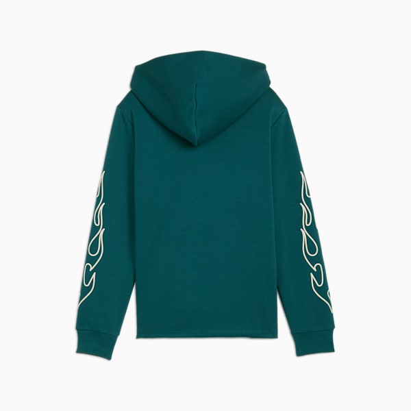 Basketball Caution Hoodie Youth, Cold Green, large-MEX