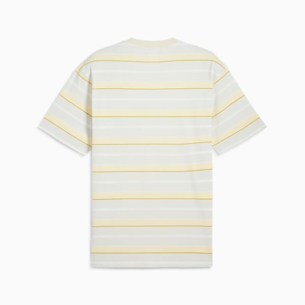 MMQ Striped Tee Men, Alpine Snow, large-MEX