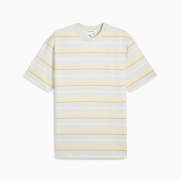 MMQ Striped Tee Men, Alpine Snow, large-MEX
