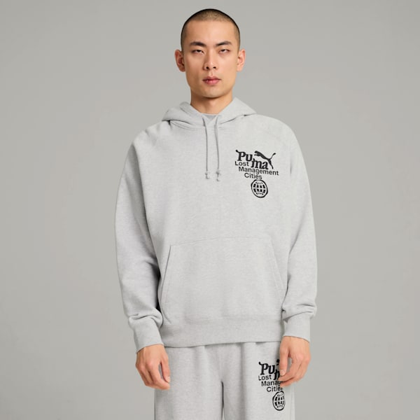 Buzo con capucha PUMA x LMC para hombre, Light Gray Heather, large-ARG
