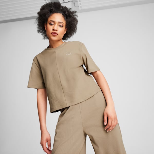 CLASSICS Ribbed Relaxed Tee Women, Oak Branch, large-ZAF
