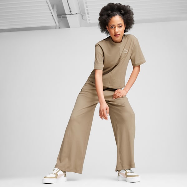 CLASSICS Ribbed Relaxed Tee Women, Oak Branch, large-ZAF