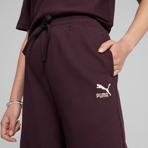 CLASSICS Ribbed Relaxed Pants Women, Midnight Plum, large-ZAF