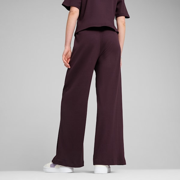 CLASSICS Ribbed Relaxed Pants Women, Midnight Plum, large-ZAF