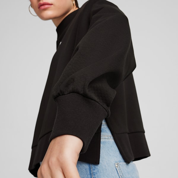 CLASSICS Oversized Crew Women, PUMA Black, large-ZAF