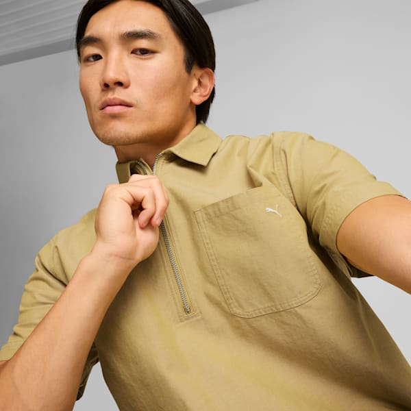 MMQ Half-Zip Shirt Men, Golden Fog, large-ZAF